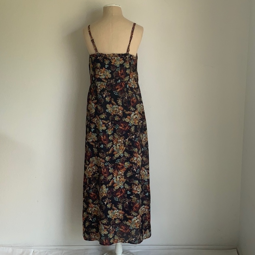 Fall Floral Button Down Maxi Spaghetti Strap Dress - image 4